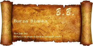 Burza Bianka névjegykártya